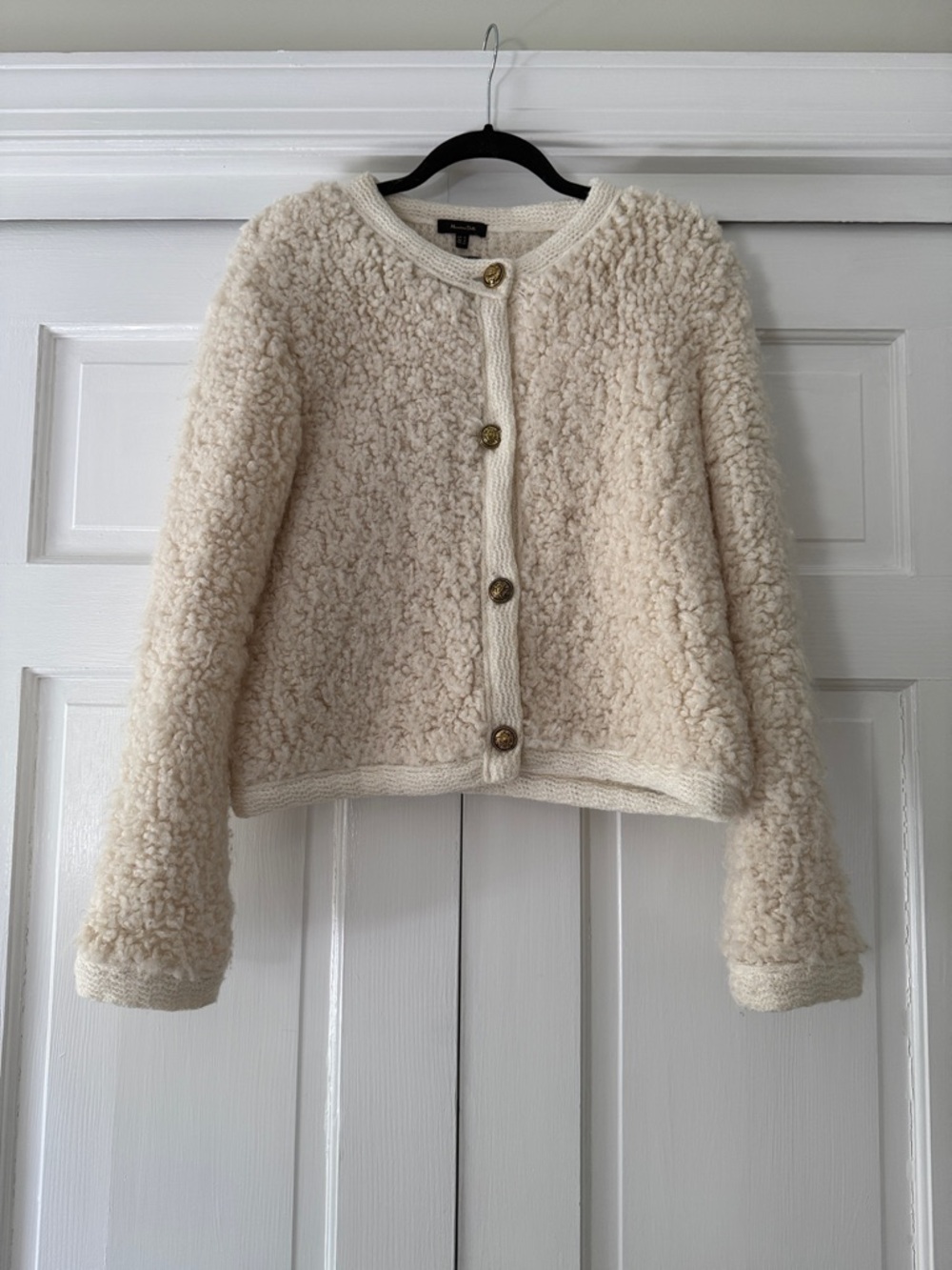 Alpaca boucle Button-Front Cardigan Jacket
